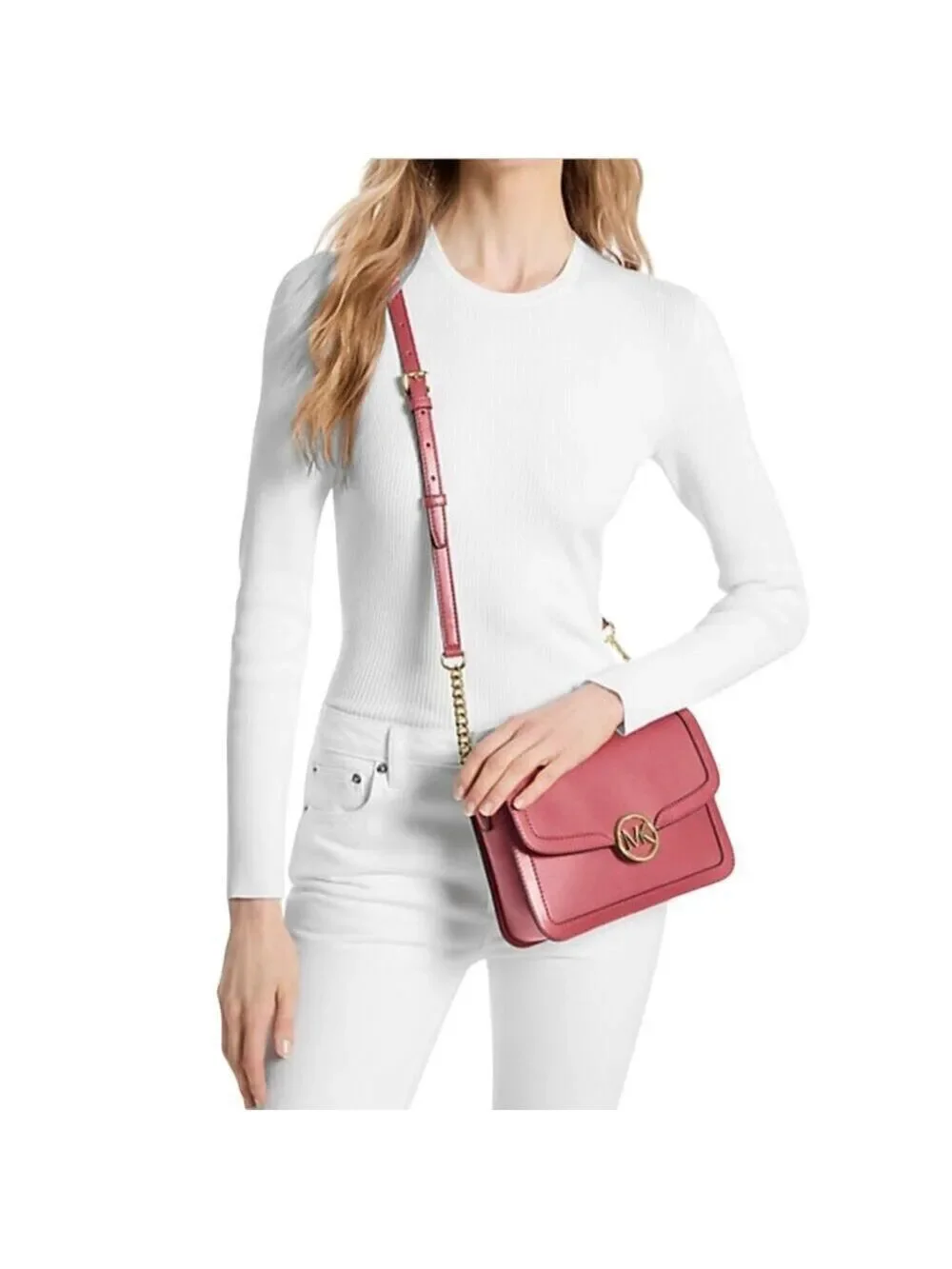 Michael Kors Leida Medium Shoulder Bag Light Pink